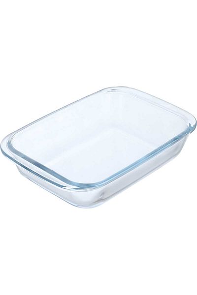 Alsaif Gallery Glass Oven Tray, 0.7 Liters, Rectangular - Transparent