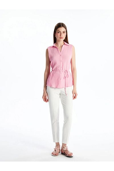 LC Waikiki Lcwaikiki Classic Pink Textured Women's Shirt