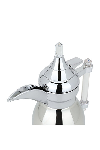 Alsaif Gallery Shahd Steel Saif Gallery Dallah, 600 ml, Handle - Silver