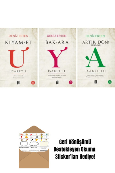 Mona Kitap Deniz Erten Uyanış İşaret Serisi İlk 3 Kitap Set + Okuma Sticker'ları