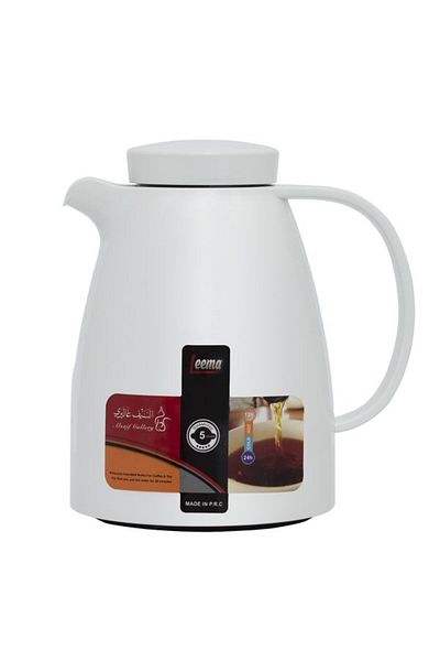 Alsaif Gallery Lima Thermos Al Saif Gallery, 0.65 Liter, Glass Thermal Inner Liner, Plastic Outer Body - White