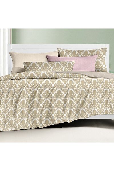Favourite Vivert Beige Multicolor Pattern Duvet Set Single, Double 4 Piece Set