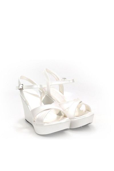 Papuçcity Lgzz 03149 Women's Wedge Sole Bridal Wedding Wedding Sandals Shoes