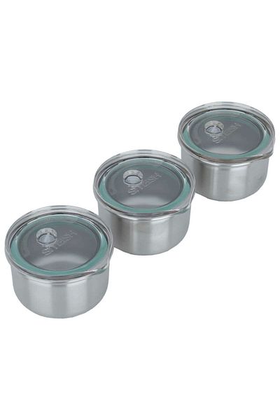 Alsaif Gallery Stainless Steel Food Containers Set Alsaif Gallery, 3 Pieces - Silver