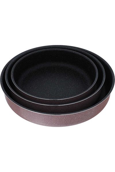 Alsaif Gallery Granite Tray Set Alsaif Gallery, 3 Pieces, 26×30×34 cm - Pink