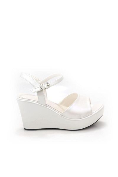 Papuçcity Lgzz 03147 Women's Wedge Sole Bridal Wedding Wedding Sandals Shoes