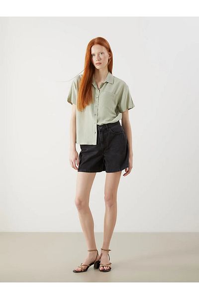 LC Waikiki Xside Khaki Linen Blend Women's Shirt