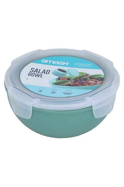 Alsaif Gallery Plastic Food Container, 1 Liter, Deep with Lid - Green