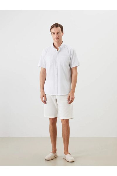 LC Waikiki Lcwaikiki Classic Blue Regular Fit Men's Textured Shirt
