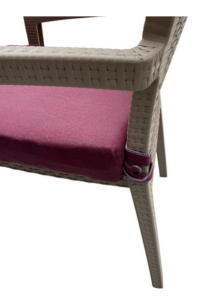 mc.pierobaby Chair Mattress Seat Mattress Water Repellent Sun Resistant Chair Mattress 50X50X8 Claret Red 4 Pcs