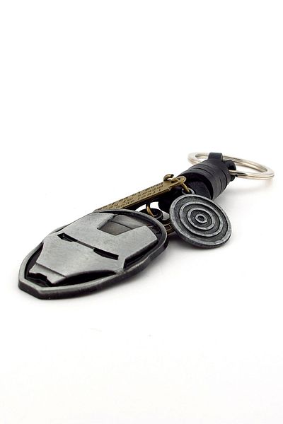 Solfera Ironman Iron Man Tony Stark Leather Metal Keychain Kc343