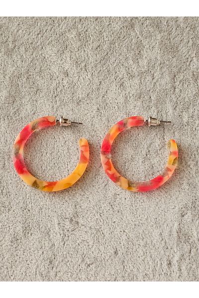 SiestaAccessories Patterned Thin Acrylic Hoop Earrings