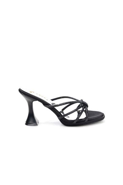 Papuçcity Tamer 03152 8.5 Heeled Women's Evening Dress Stone Slippers