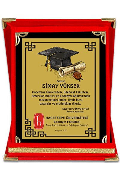 SimArt Design Üniversite Mezuniyet Plaketi - Kişiselleştirilebilir isime özel...