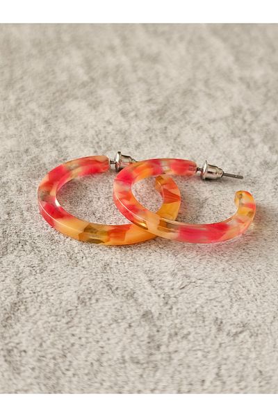SiestaAccessories Patterned Thin Acrylic Hoop Earrings