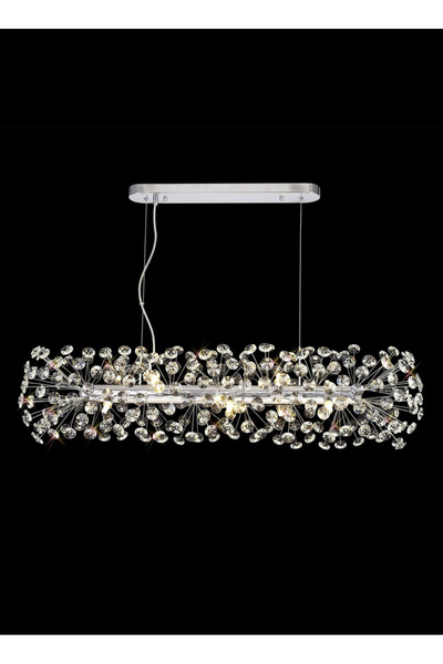 burenze Luxury Collection Modern Tasarım Kristal Taşlı Sarkıt Avize Elips Yem...