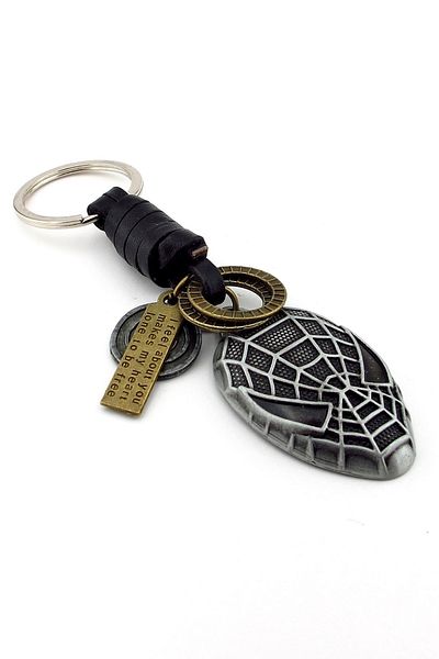 Solfera Spiderman Spiderman Peter Parker Leather Metal Keychain Kc344