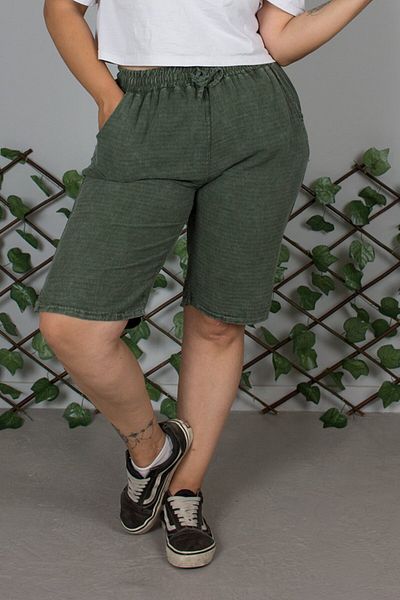 Truva XXL Plus Size Washed Cotton Khaki Capri – Breathable Relaxed Fit