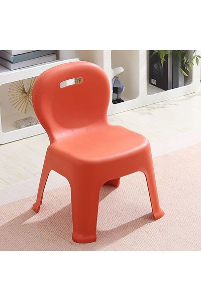 rexa Trendy Solid Color Utility Stool with Amber Color Polymer Seat, Nestable, Legs Base, and Back