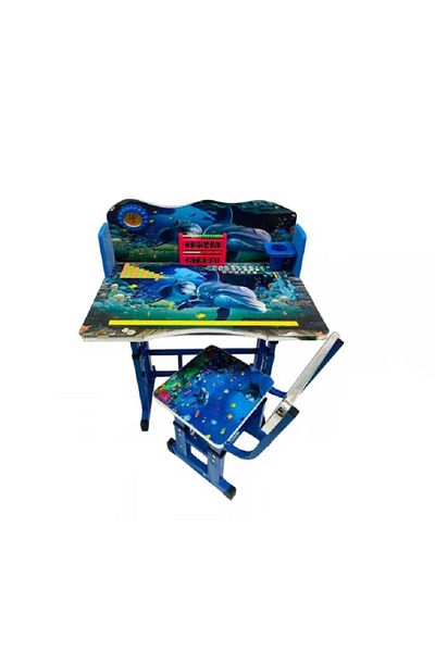 Sultan Children's Desk with Adjustable Chair, Dolphin Model, ZUBI HOME, Pencil Holder, Clock, MDF