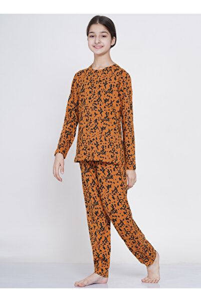 LAUREN SMITH Girl's Pajama Set Long Sleeve Top with pants 2 Piece Printed Sleepwear Cotton Teen Girls Pjs Set