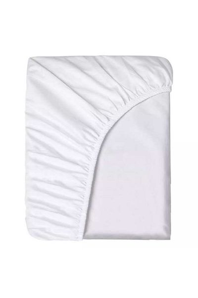 Mercaton Fitted Sheet, Cotton, Rigid Fabric, 140g/m2, 150 x 200 cm, White