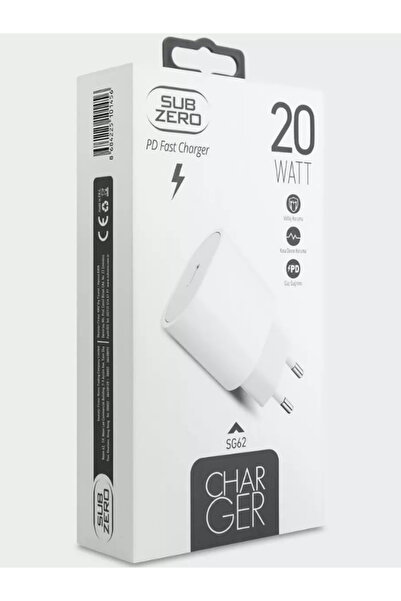 Subzero SG62 20 W PD Hızlı Şarj Başlığı | Type‑C Ev/Araç Adaptör