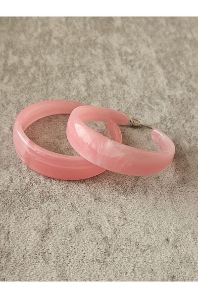 SiestaAccessories Pink Color Acrylic Hoop Earrings