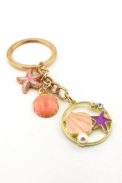 Solfera Beach Seaside Seashell Star Beach Summer Keychain Bag Ornament Charm Kc383