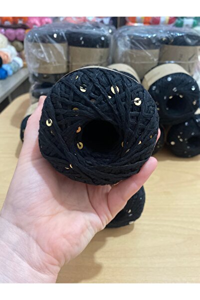 HOBİ Pullu ip 50gram 100 mt -gold pullu -1 -adet