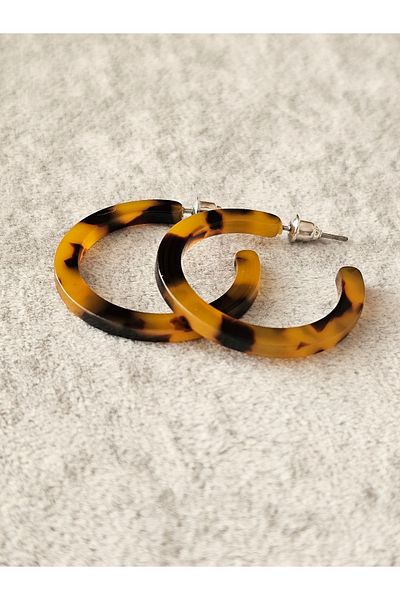 SiestaAccessories Patterned Thin Acrylic Hoop Earrings