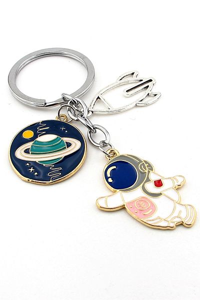 Solfera Astronaut Space Rocket Saturn Keychain Bag Ornament Charm Kc373