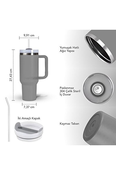 COFFEEHUTT Thermos Cup with Straw 1.2