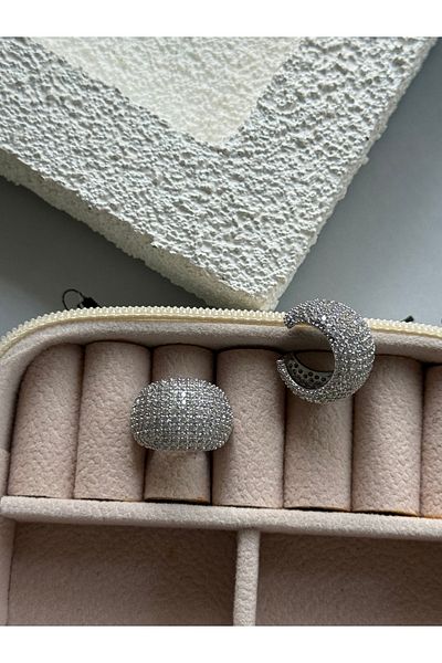 Rossetto Atelier Imported Full Stone Gigi Silver Earcuff (Cartilage Earring)