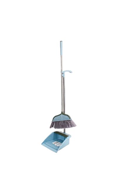 rexa Long Handle Dustpan with Broom – Blue, Easy Upright Cleaning