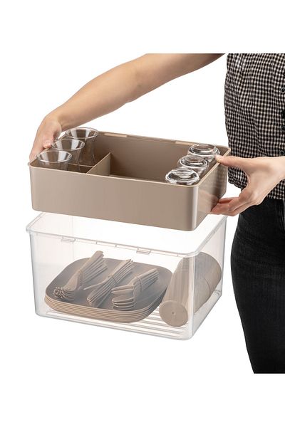 MİMOZA PARK Picnic Organizer Set 33 Pieces for 6 People with Cup and Spice Carrying Apparatus