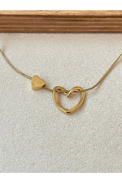 Rupen Kraft 316 L Surgical Steel L Letter Steel Necklace Stainless No Tarnish