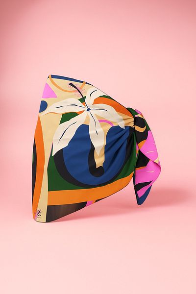 pistore Rochie de plajă pentru femei din satin, cu model de frunze, crem albastru, sezon nou