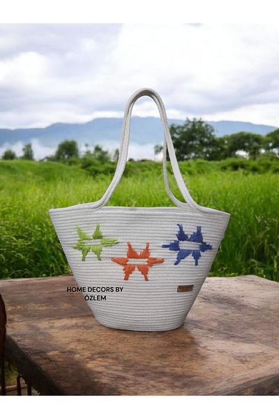 home decors by özlem Straw Shoulder Bag Beach Bag Daily Bag Handcrafted Handmade