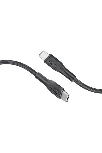 Promate USB-C Cable 200cm, 60W Power Delivery, 480Mbps, Silicone Anti-Tangle, XCord-CC Black