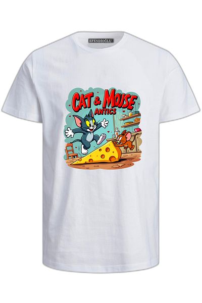 Efendioğlu Design TRIOC DE BAMĂ PENTRU COPII CAT&MOUSE ANTIC PRINTED