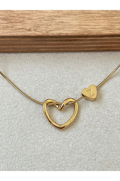 Rupen Kraft 316 L Surgical Steel Z Letter Steel Necklace Stainless No Tarnish