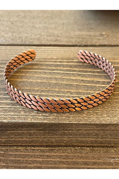 Rupen Kraft Pure Copper Bracelet 3 Twist Model Copper Handcuff Bracelet