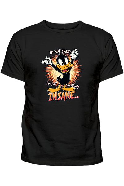 Efendioğlu Design Human Daffy Duck Childhood Printed Cotton Children's T-Shirt