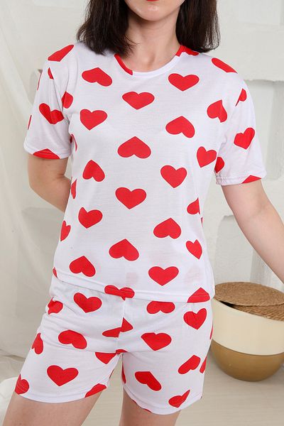 FAMES PİJAMA Set de pijamale cu model de vară, pantaloni scurți largi