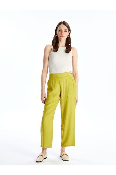 LC Waikiki Women's Elastic Waist Straight Trousers