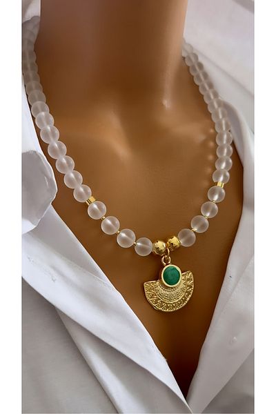 Nevaa Still Glass Bead Design Summer Necklace