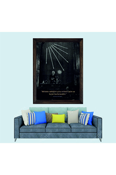 Lioncraft Amasya Genelgesi, Atatürk, CHP Çerçeveli Duvar Tablosu 20x30 cm