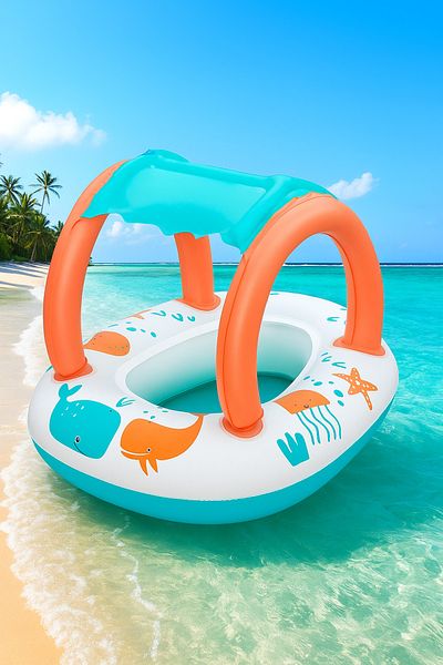 Fillikutum Baby Pool and Sea Boat Baby Boat with Seat 78 X 61.5 cm