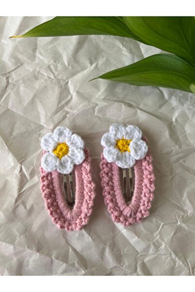 ROYKA Hand Knitted Pink Daisy Gift Daily Girl's Buckle